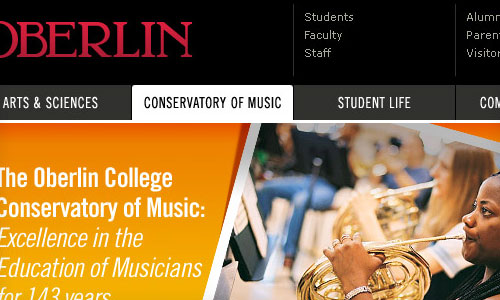 Oberlin College website graphic