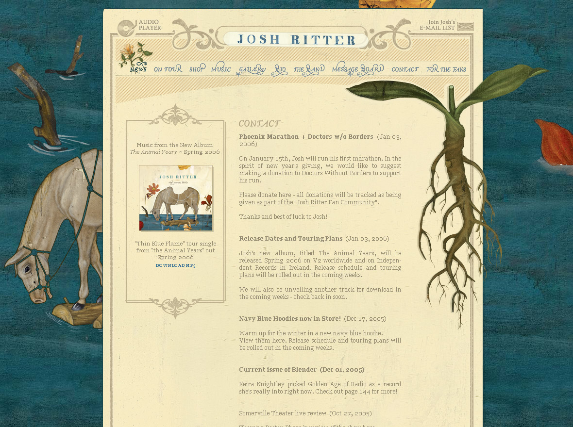 Josh Ritter website image